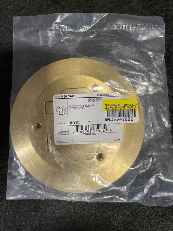 ABB Brass Duplex Round Floor Plate 5-3/4" Diameter P60CACP