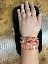 Pink Set Of Bracelets. Handmade Out Of Beads