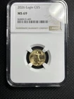 2026 $5 Gold Eagle NGC MS69 1/10 oz American Gold Coin BU High Grade