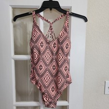 Xhilaration One Piece Swimsuit Medium Aztec Print Racerback