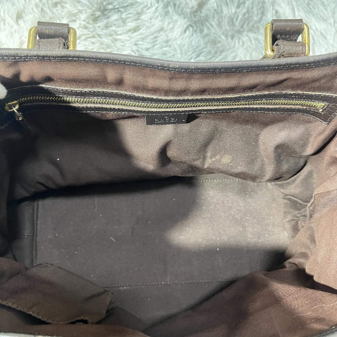 GUCCI Tote Bag GG Pattern Canvas Camel Authentic Pre-Owned B Grade thumbnail 13