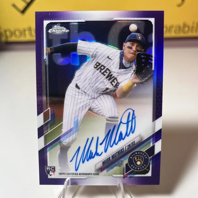 2021 Topps Chrome - Rookie Autographs Mark Mathias #RA-MMA Purple Refractor /250