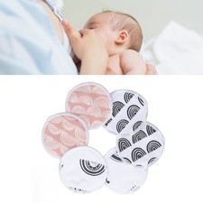 6pcs Breast Pads Bamboo Fiber Washable Reusable Breathable Breastfeeding