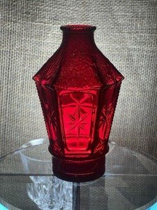 Wheaton Ruby Red Christmas Lantern Vase/Bottle 6' Tall