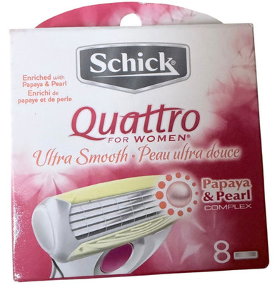 Schick Quattro For Women, Ultra Smooth Razor Blade Refills, 8 Cartridges