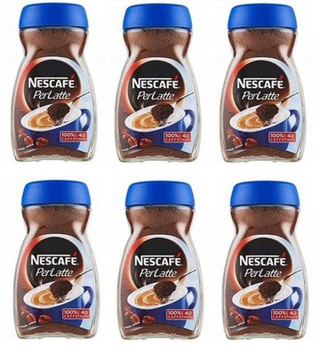 6x NESCAFE Per Latte Solubile Instant Kaffee für lösliche Milch 100 g