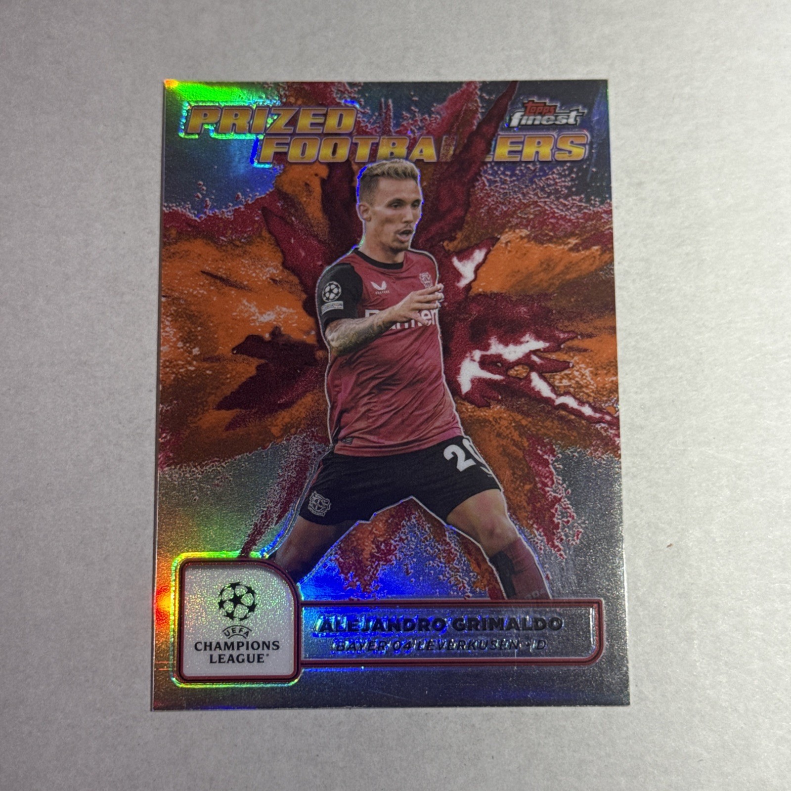 2024-2025 Topps Finest Prized Footballers Red/Orange Alejandro Grimaldo 