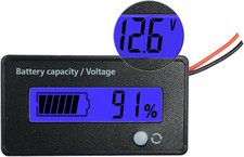 DC 12V 24V 36V 48V 72V Battery Meter, Battery Capacity Voltage Monitor Gauge Ind