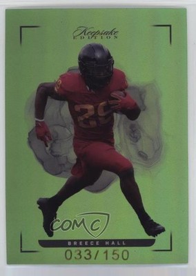 2022 Keepsake Football Edition Green 33/150 Breece Hall #14 Rookie RC 17r2