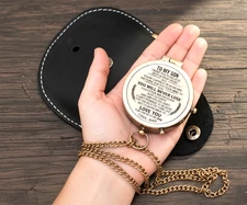 Personalized Nautical Brass Compass for Son – Motivational Gift from Dad