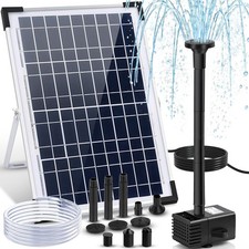 12W Solar Fountain Pump with 6 Nozzles, 132 GPH for Garden Pond & Pool