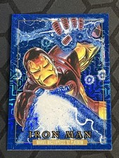 2024 SkyBox Marvel Masterpieces 92 Platinum Iron Man #38 Blue Traxx