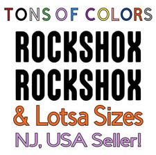 2 Rockshox Die Cut Vinyl Decals - Many Color Size Options, FREE Ship - MTB