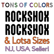 2 Rockshox Die Cut Vinyl Decals - Many Color & Size Options, FREE Ship - MTB