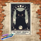 Cat Tarot Card Metal Sign Vintage Retro Fortune Teller Tin Poster