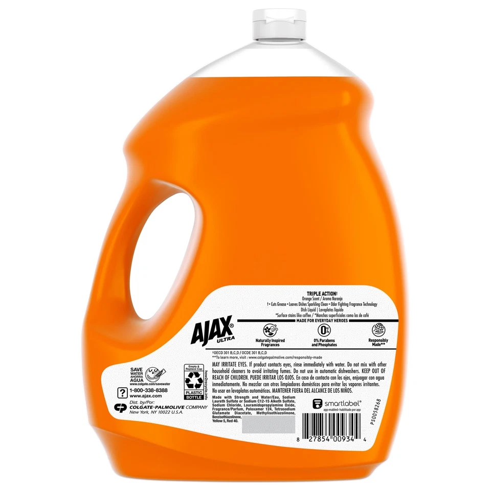 (3 pack) Ajax Ultra Triple Action Dishwashing Liquid Dish Soap, Orange Scent - Image 3 of 4