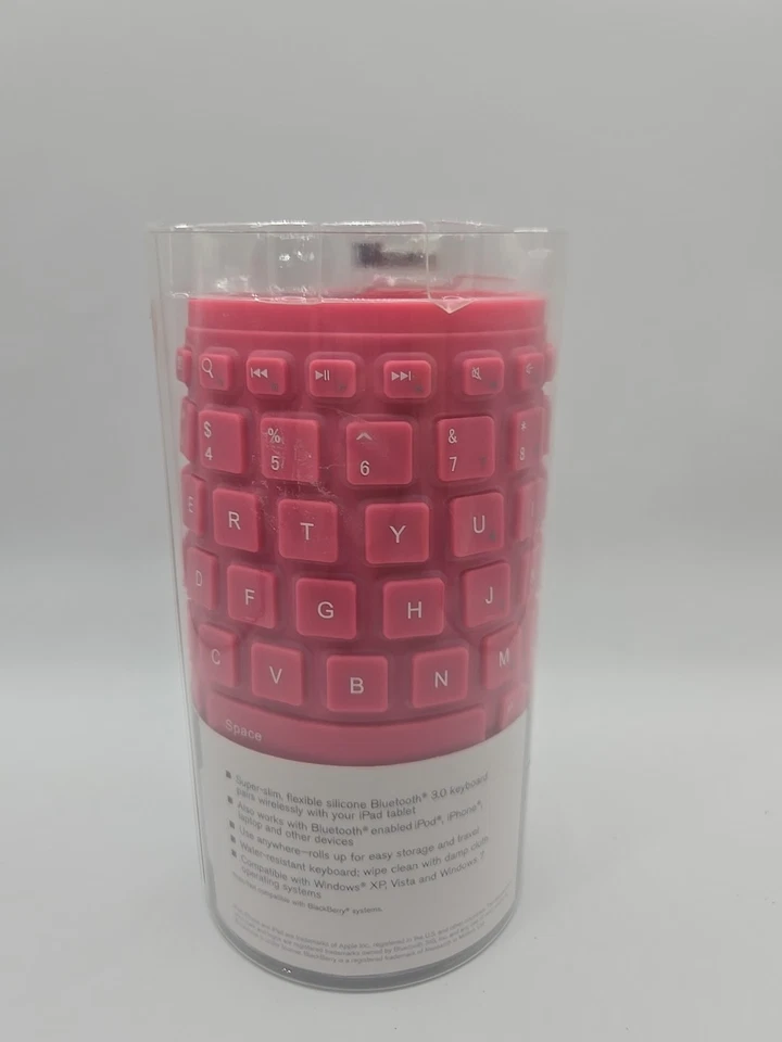 Brookstone Bluetooth Silicone Roll-Up Keyboard- Pink  - Image 2 of 3