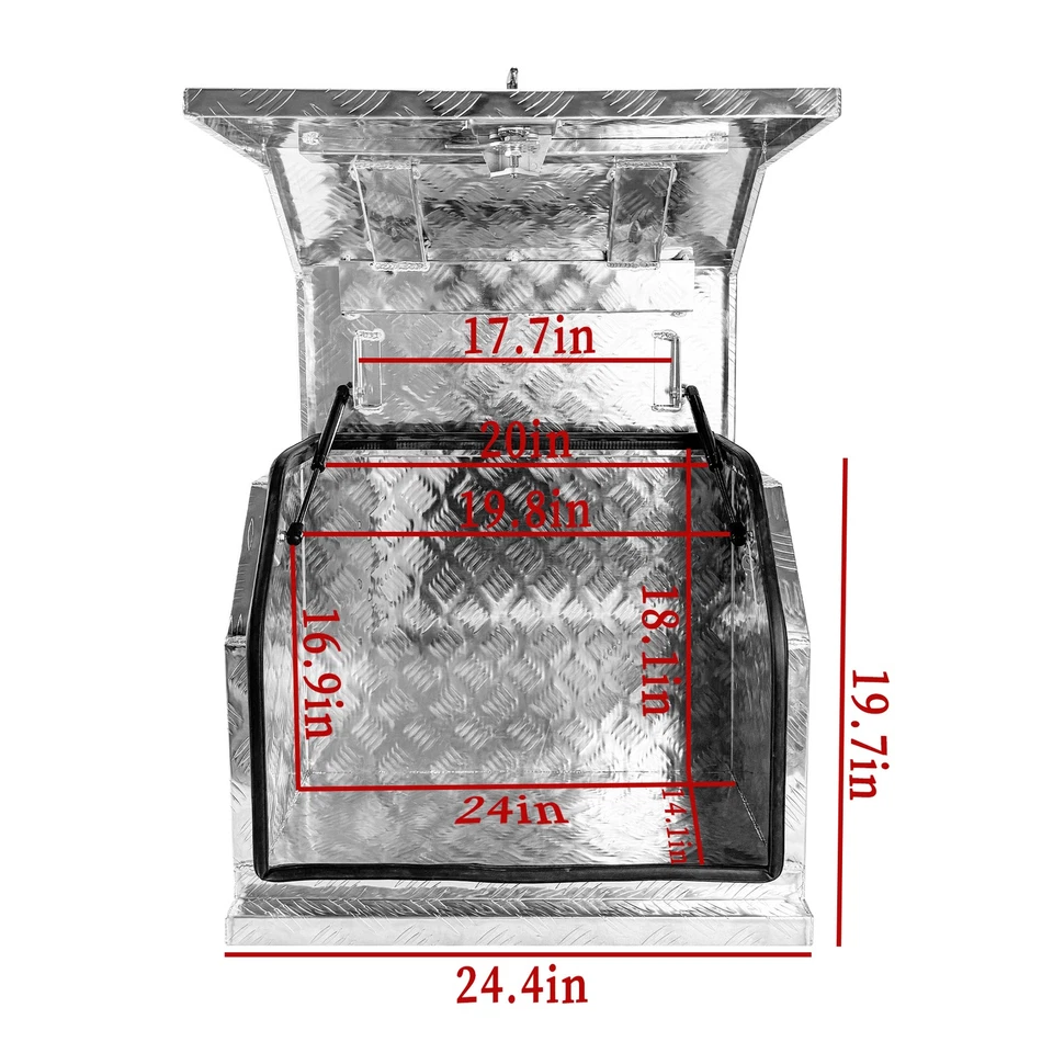 24"x19"x15" Black Aluminium Generator Toolbox Box for Outside/RV/Truck/Trailer - Image 2 of 4