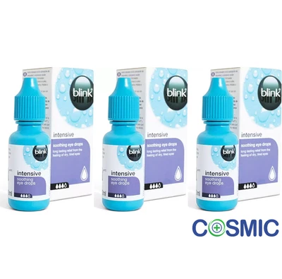 3 X Blink Intensive drops 10ml - Soothing Eye Drops | Dry, Tired Eye drops