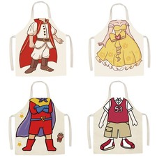 Image of Stitch Kids Apron Chef Hat Set Childrens Cooking Baking Aprons for Boys Girls