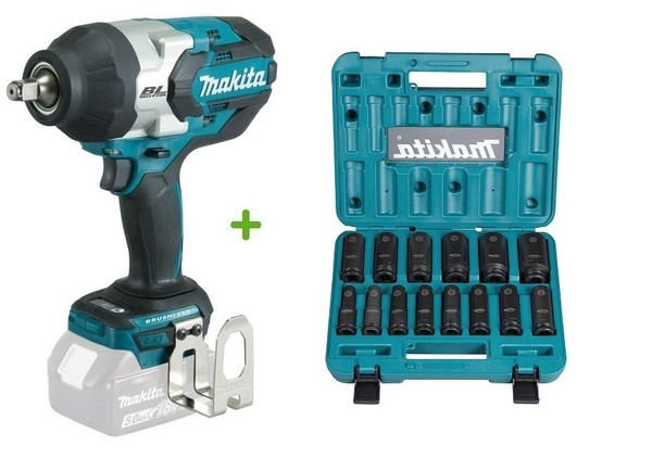 Makita DTW1002Z Akku-Schlagschrauber 18V 1000Nm DTW1002 + Schlagnuss-Set 14-Tlg-image