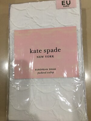 KATE SPADE  1pc  PUCKERED  EURO SHAM  SCALLOP  CARNATION WHITE  BNIP  BEAUTIFUL