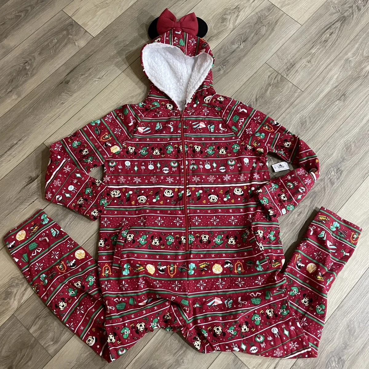 Disney Parks 2020 Minnie Mouse Holiday Christmas Bodysuit Pajamas