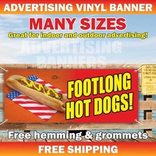 FOOT LONG Hot Dog Advertising Banner Vinyl Sign links sausage fair food carnival