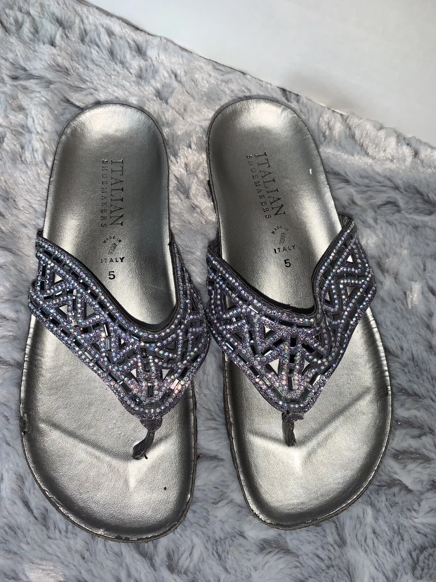 Italian shoemakers rhinestone sandals store