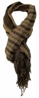 Tigertie Schal In Braun Dunkelbraun Gemustert Mit Fransen - Gr. 180 X 70 Cm
