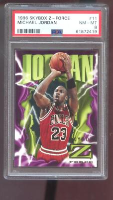 1996-97 Skybox Z-Force #11 Michael Jordan PSA 8 Graded Card NBA 96