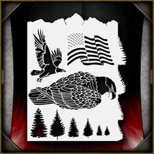 Stars & Stripes 2 Airbrush Stencil Template Airsick