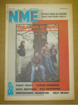 NME 1985 APRIL 6 LONG RYDERS SPOOLS MAX HEADROOM VANDROSS PHILIP BAILEY LUTHER