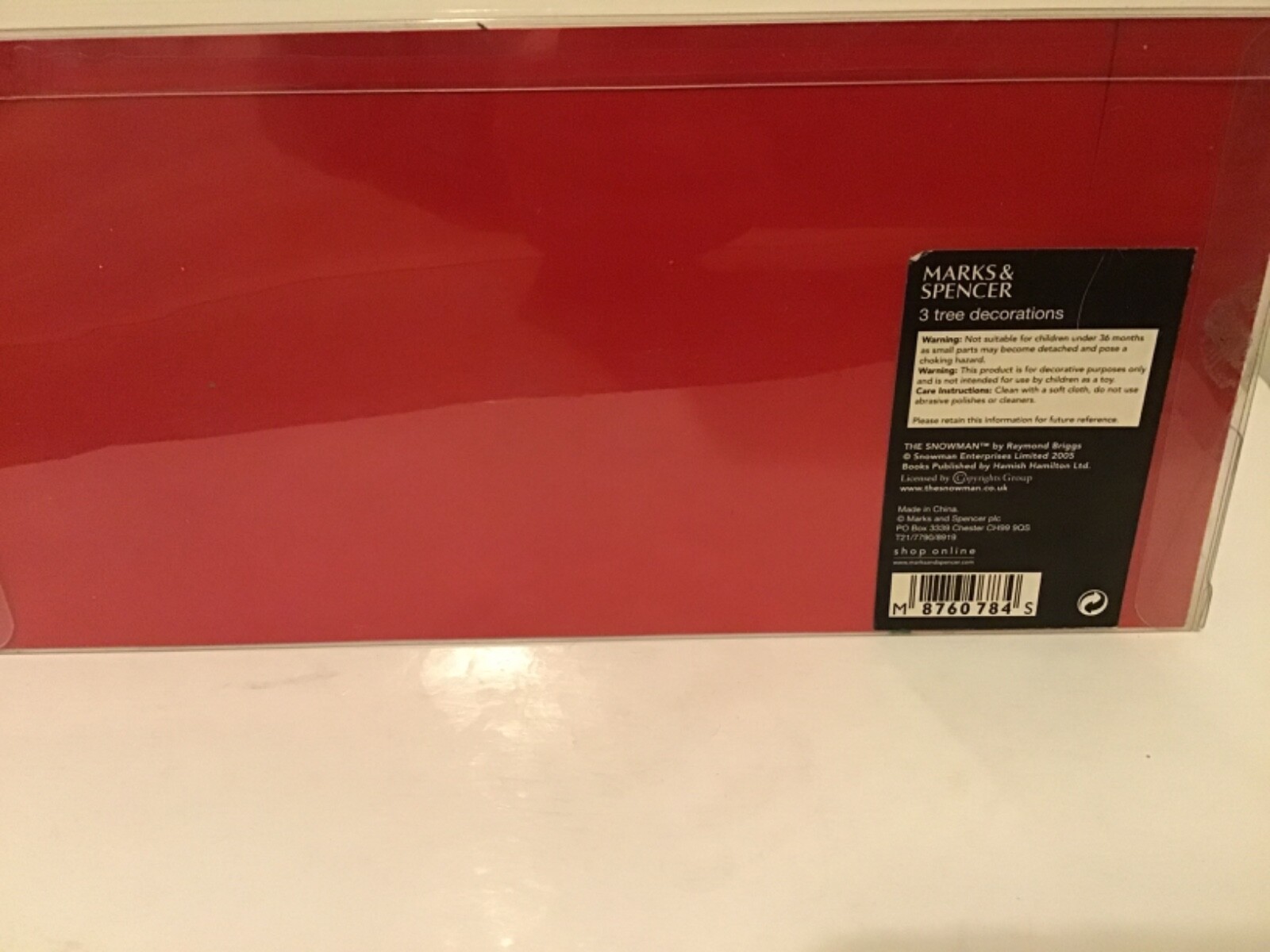 Vintage Raymond Briggs The Snowman Pack Of 3 Christmas Tree Decorations