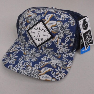 Salty Crew Hat Womens Blue Steel Sealine Retro Trucker Snapback Cap UPF Surfing