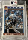 KEN GRIFFEY JR 1991 Topps 392 Signed Card Seattle Mariners HOF