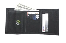 Trifold Wallet 600D Nylon with 6 Credit Card Pockets- Black