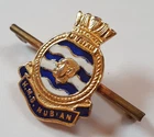 Royal Navy HMS Nubian Enamel Sweetheart Bar Brooch Badge WW2 - Gold tone