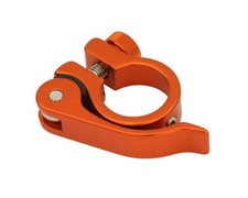 GENUINE ALLOY SEATPOST CLAMP (OUTER DIAMETER 25.4MM) QUICK RELEASE IN ORANGE.