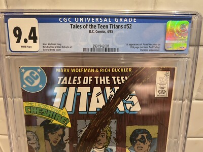 TALES OF THE TEEN TITANS 52🔥CGC 9.4🔥FIRST AZRAEL🔥DC COMICS