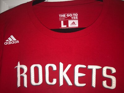 ® THE GO-TO TEE Adidas THE Go To Tee Mens Size LARGE Logo T- Shirt Red ROCKETS 13