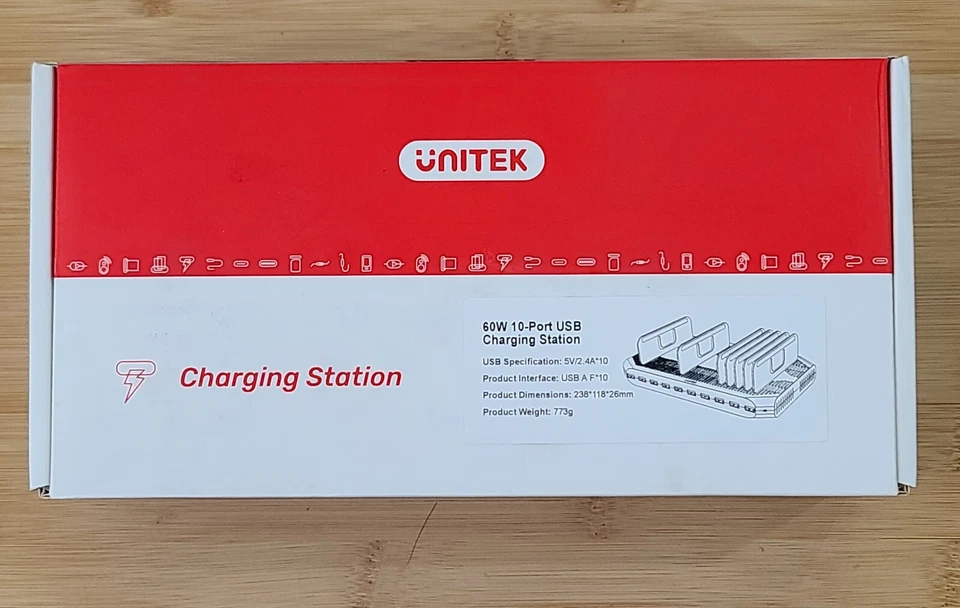 Estación de carga de dispositivos inteligentes Multi Tech, USB de 10 puertos, dispositivo de carga múltiple Foto 3 de 4