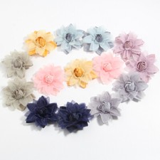 50PCS 6.3CM 2.5" Fabric Flowers For Baby Girls Hair Accessories Chiffon Flower
