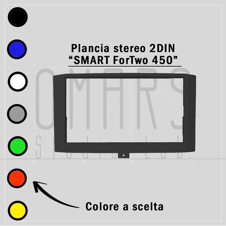 Cornice Autoradio 2DIN Per Smart Fortwo 453 (2014-2020) – Montaggio Su Cruscotto In ABS
