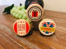 Retro Christmas Wine Stoppers Wine Corks Holiday Wine Stopper Christmas Gift