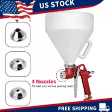 Air Hopper Spray Gun Texture Tool Drywall Wall Painting Sprayer 3 Nozzle