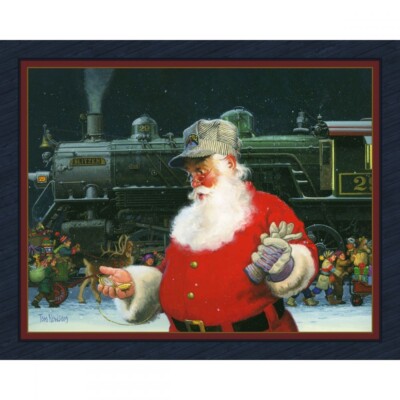 It's Getting Late Santa Digital Panel cotton quilt fabric Christmas 36'' X 45 ''