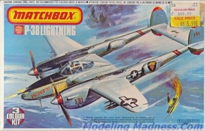 RARE Vintage MISB MATCHBOX 1/72 WW2 P-38 LIGHTNING Fighter