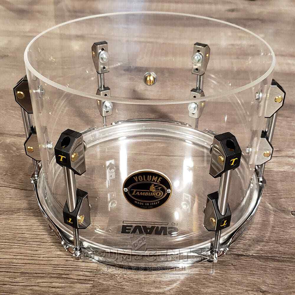 Tamburo Volume Series 5pc Seamless Acrylic Drum Set w/Snare Drum Natural Clear