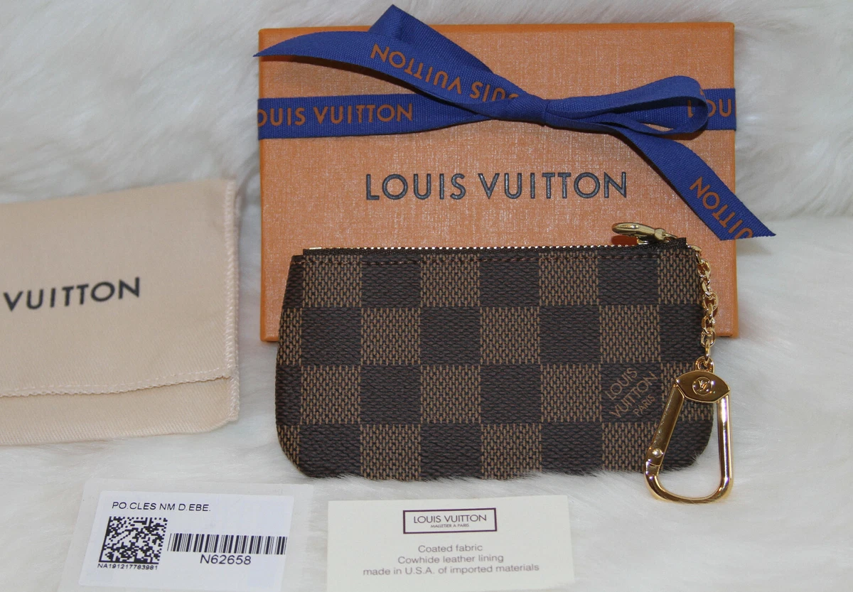 Made in USA~LOUIS VUITTON Key Pouch Damier Ebene Coin Purse Card Wallet NEW  NWT